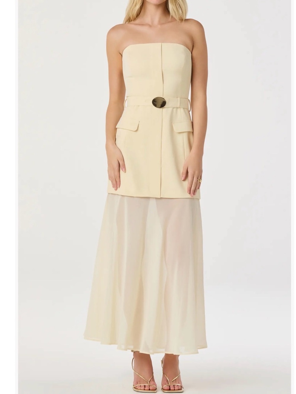 Strapless Mixed Media Belted Midi Dress
ASTR the Label